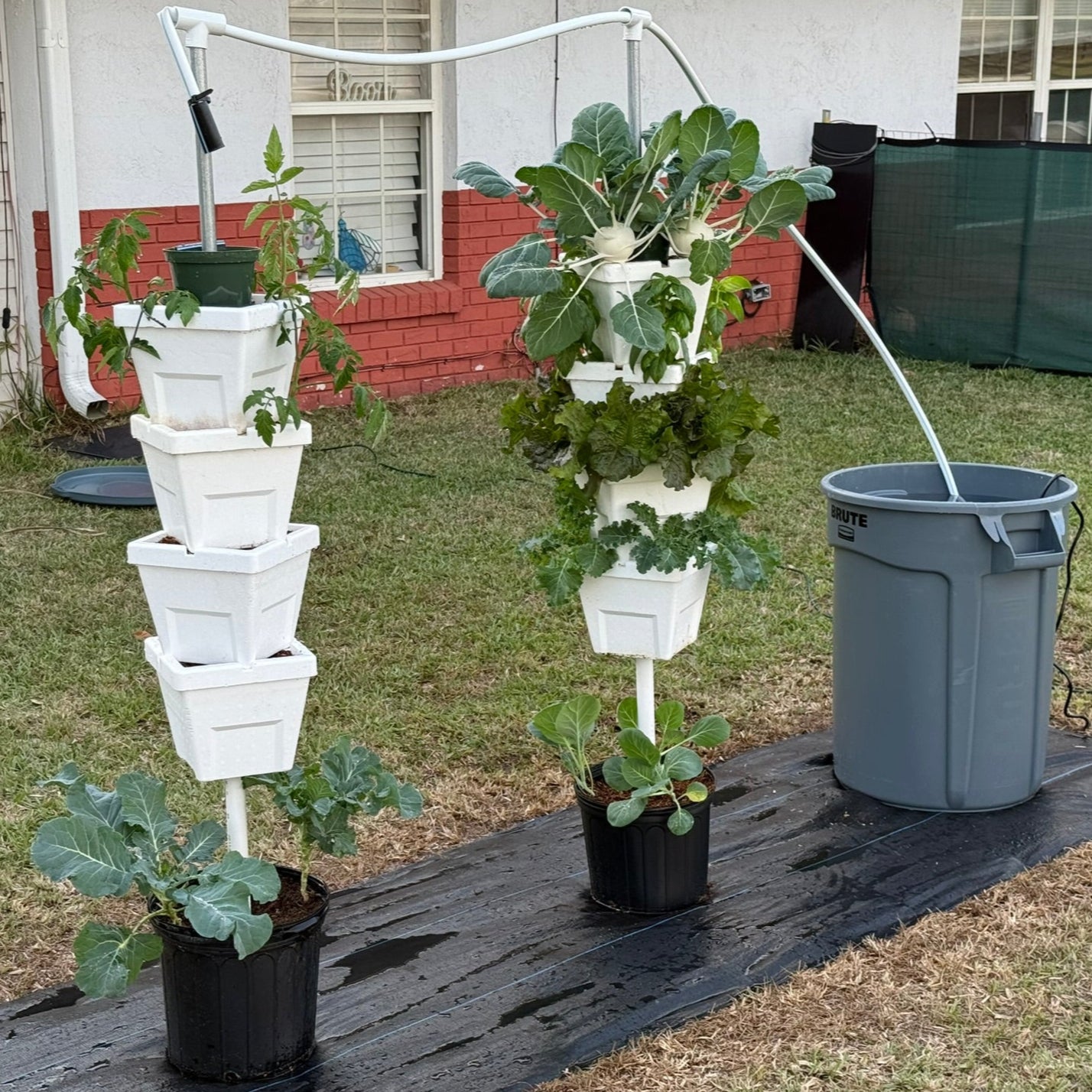 2-tower 32+ plants vertical hydroponic garden automatic watering