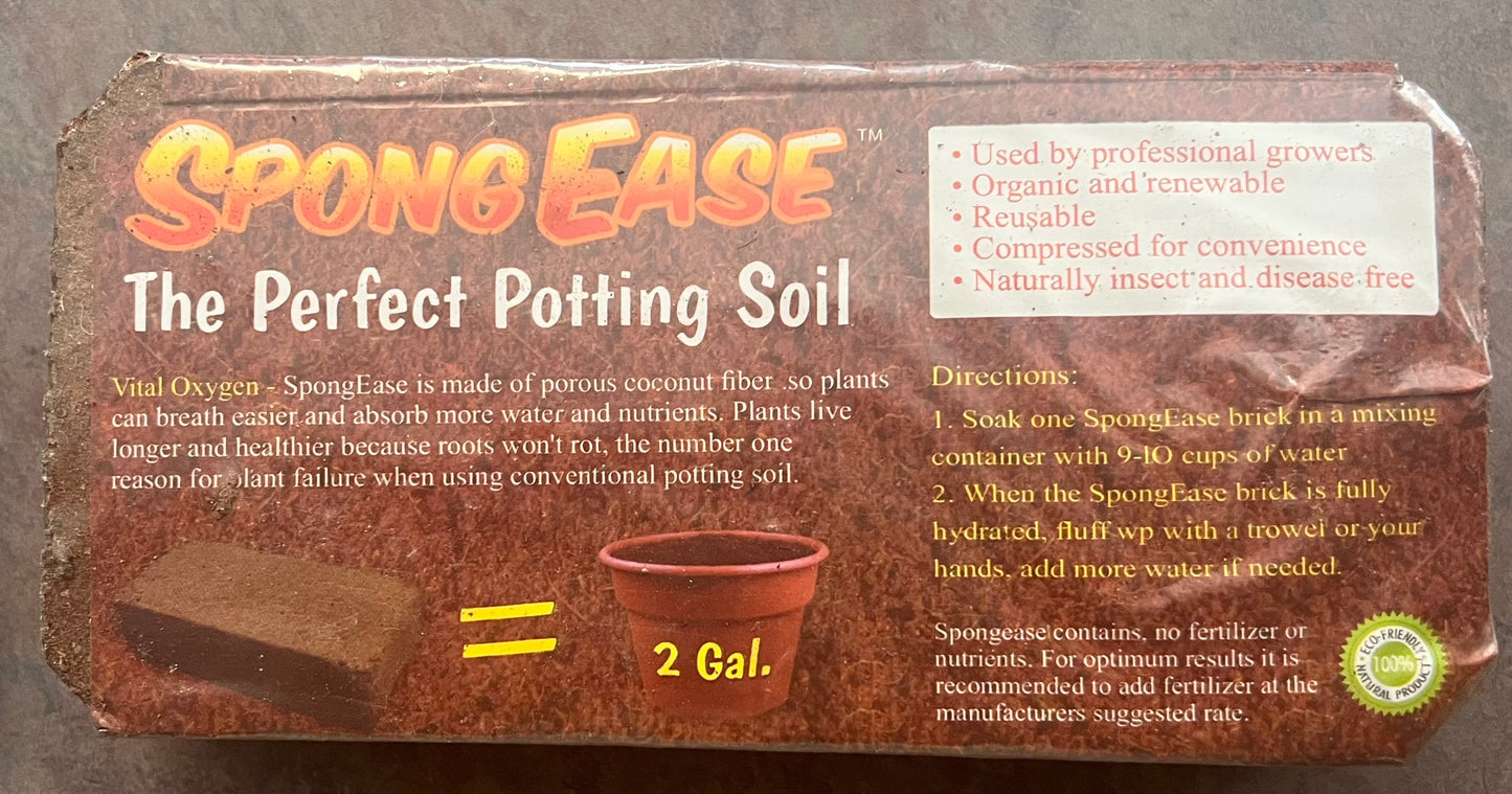 label and directions for 1.5lb coconut coir brick expands to 2 gallons
