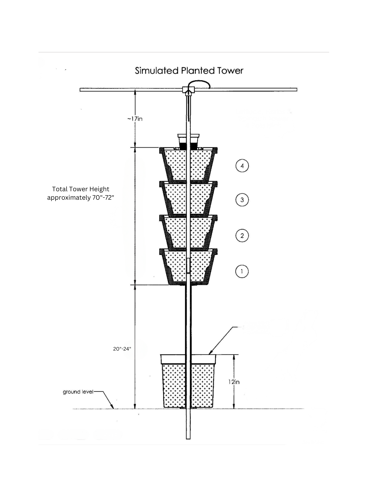 vertical garden tower drawing