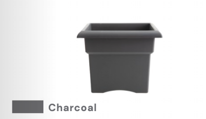 square planter base for patio garden in Charcoal color