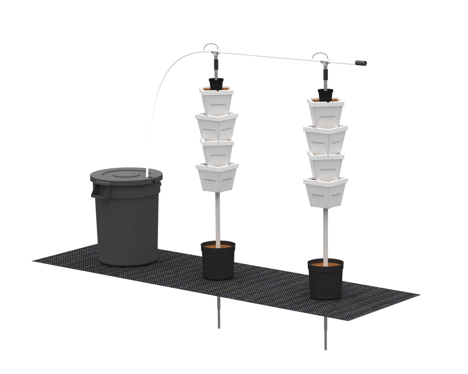 2-tower vertical garden
hydroponic towers drawing of layout
