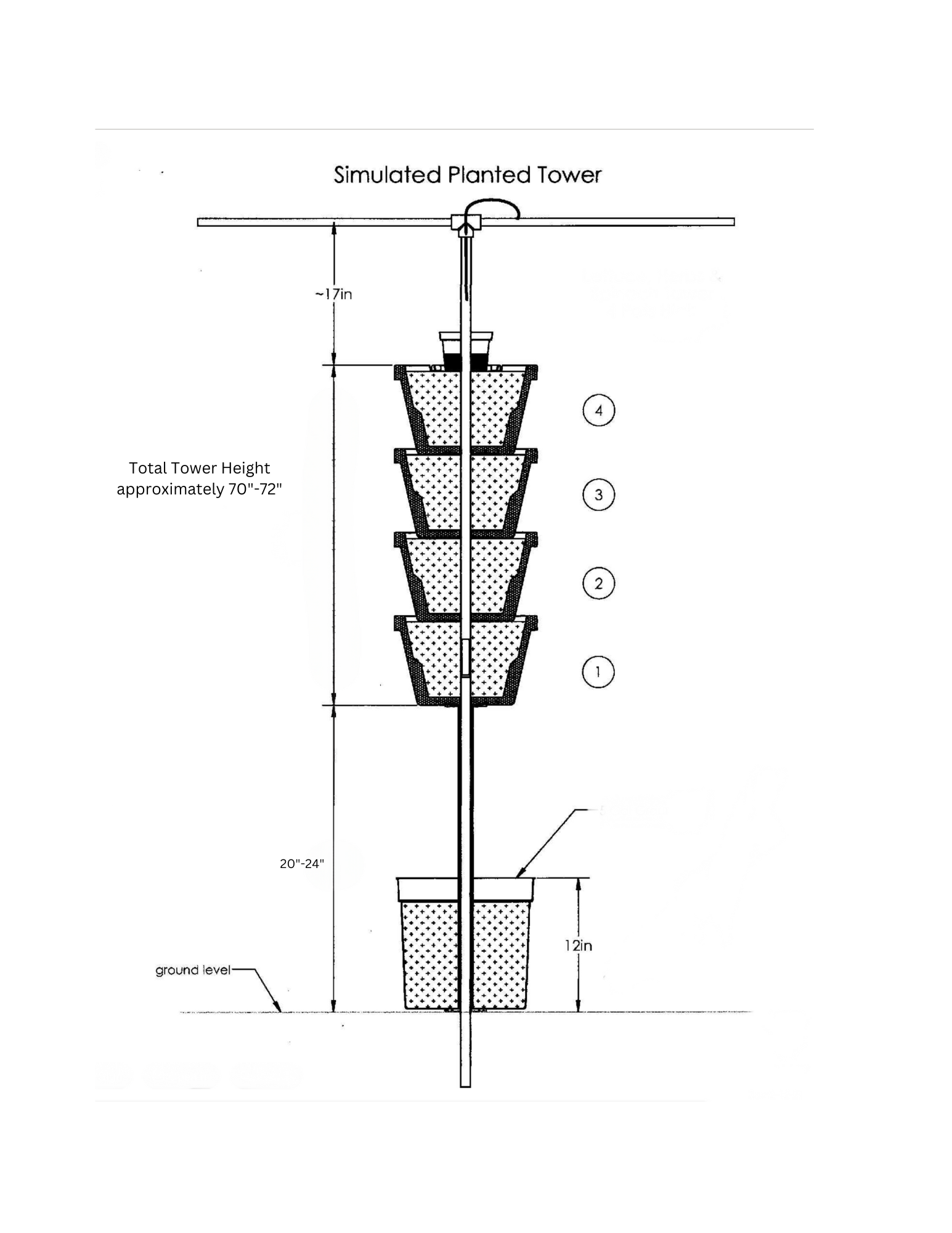 vertical garden tower drawing 